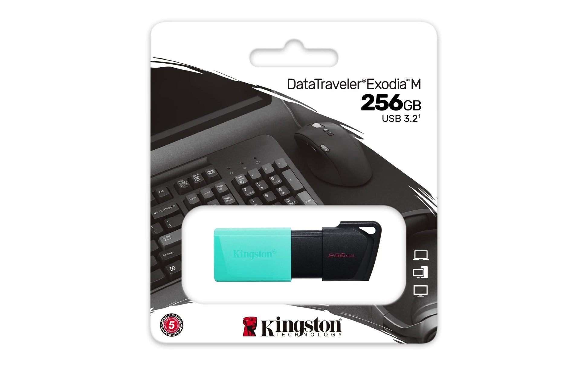 Kingston USB Data Traveler Exodia M, Capacidad: 256GB, USB 3.2 Gen 1 (DTXM/256GB)