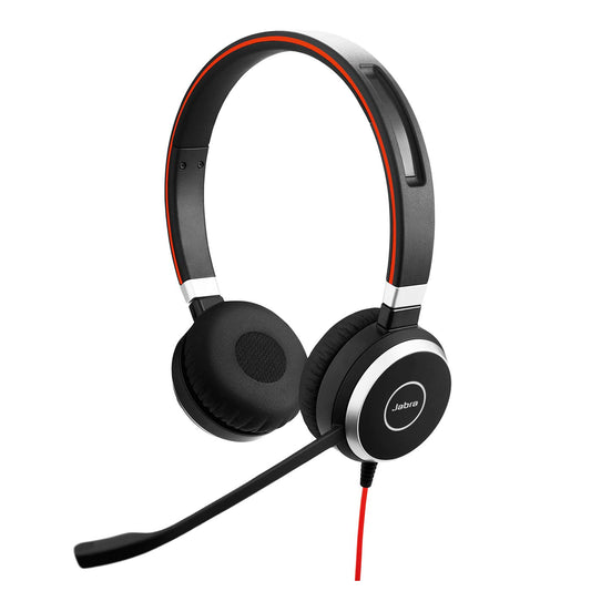 Jabra Evolve 40 - Auriculares con Cable Profesionales, estéreo, optimizados para MS, Auriculares de teléfono para Mayor productividad, Sonido Superior para Llamadas y música, conexión Jack/USB de 3.5