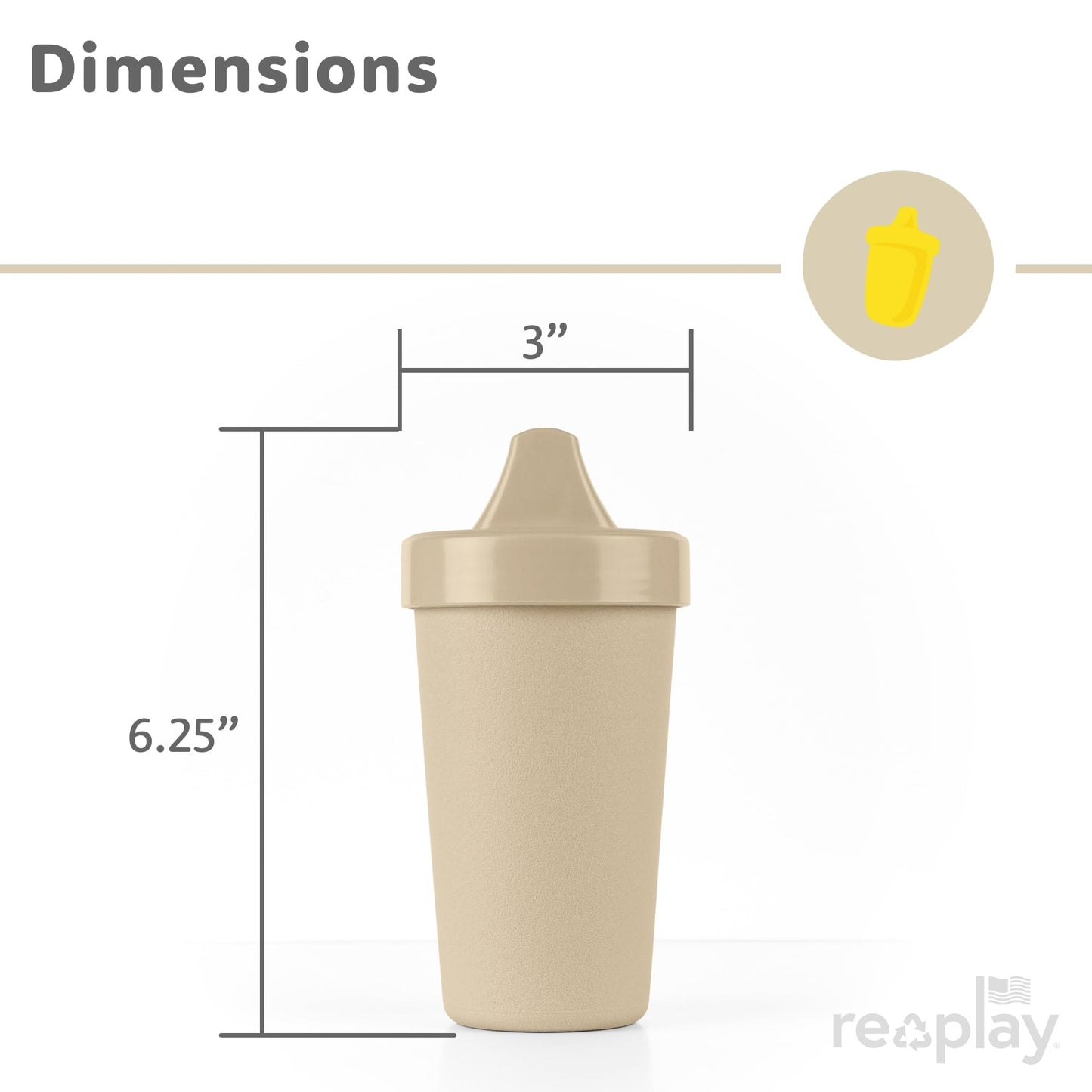 Re-Play Vasos antiderrames para bebés pequeños - Juego de 3 vasos reutilizables de 10 oz, aptos para lavavajillas y microondas, fabricados en EE. UU., Beach Baby