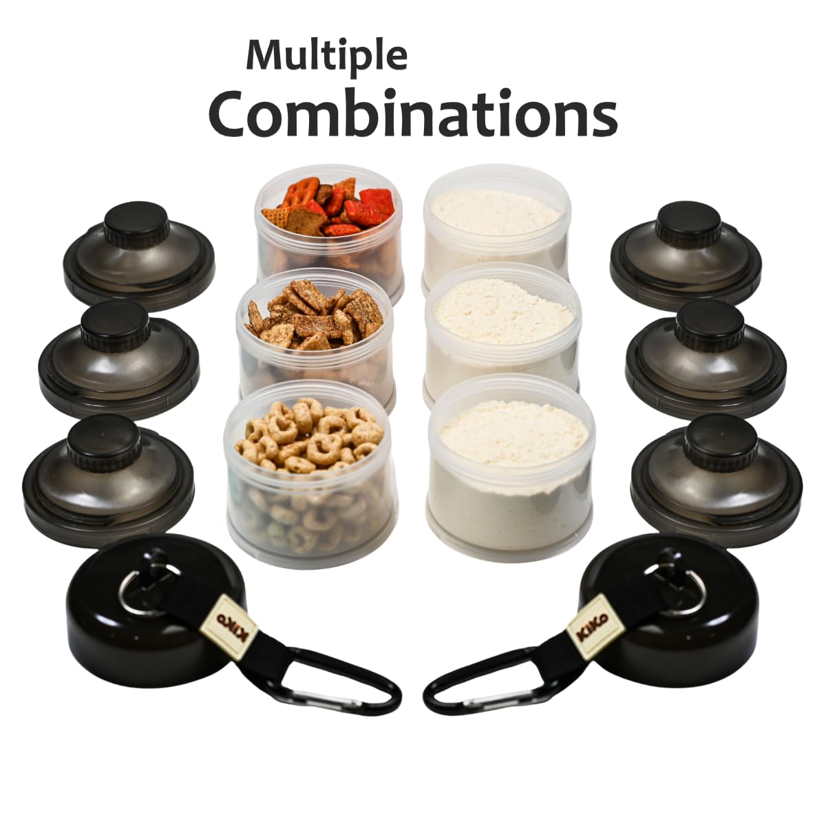 Contenedor de fórmula para llevar – Baby Essentials, dispensador de fórmula apilable para alimentación nocturna, aperitivos y más, contenedor de viaje de proteína en polvo, paquete de 2, por KiKo