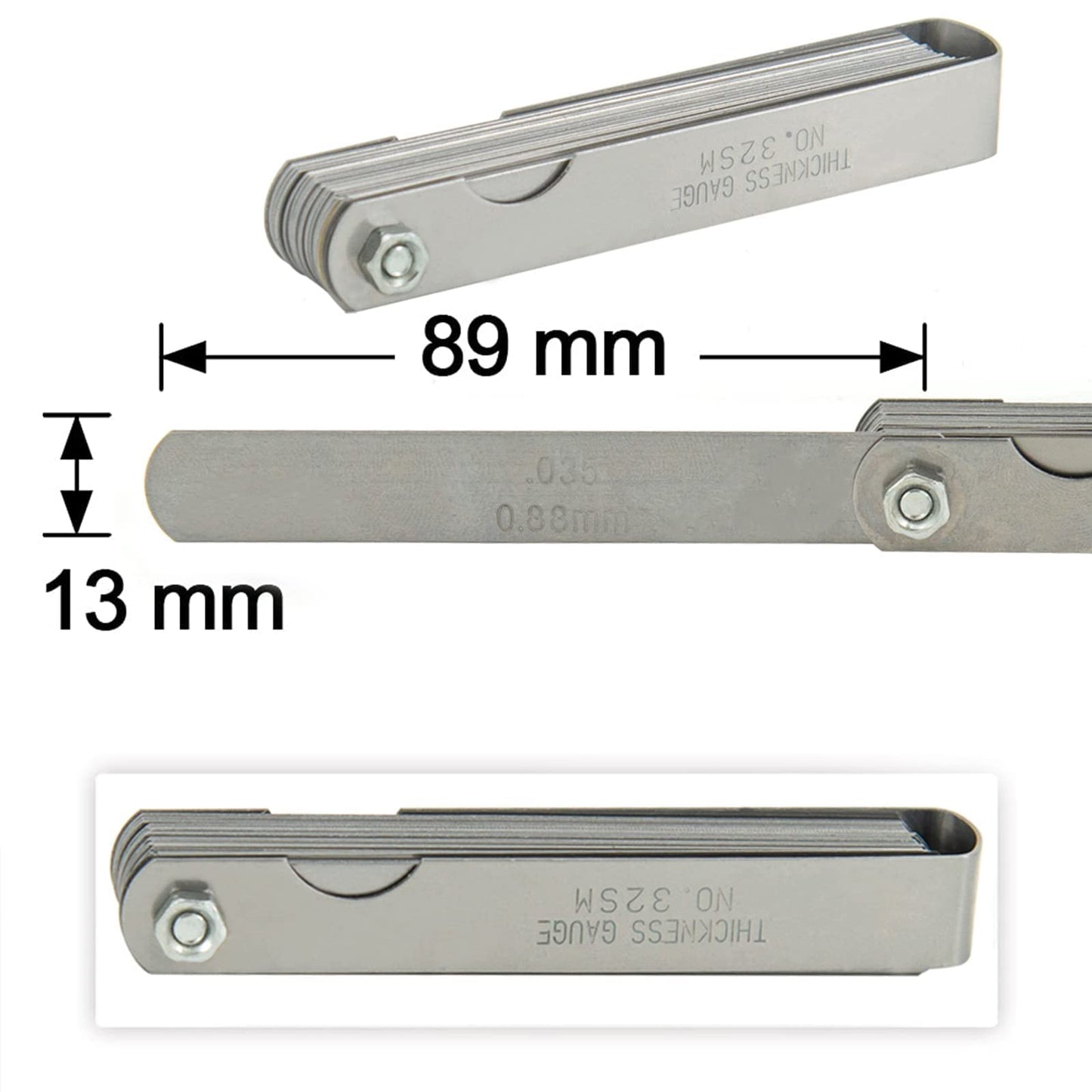CNRAQR Herramienta universal para bujías compatible con la mayoría de bujías de 10 mm, 12 mm, 14 mm y 16 mm, color rojo, 1 juego con medidor de espesor