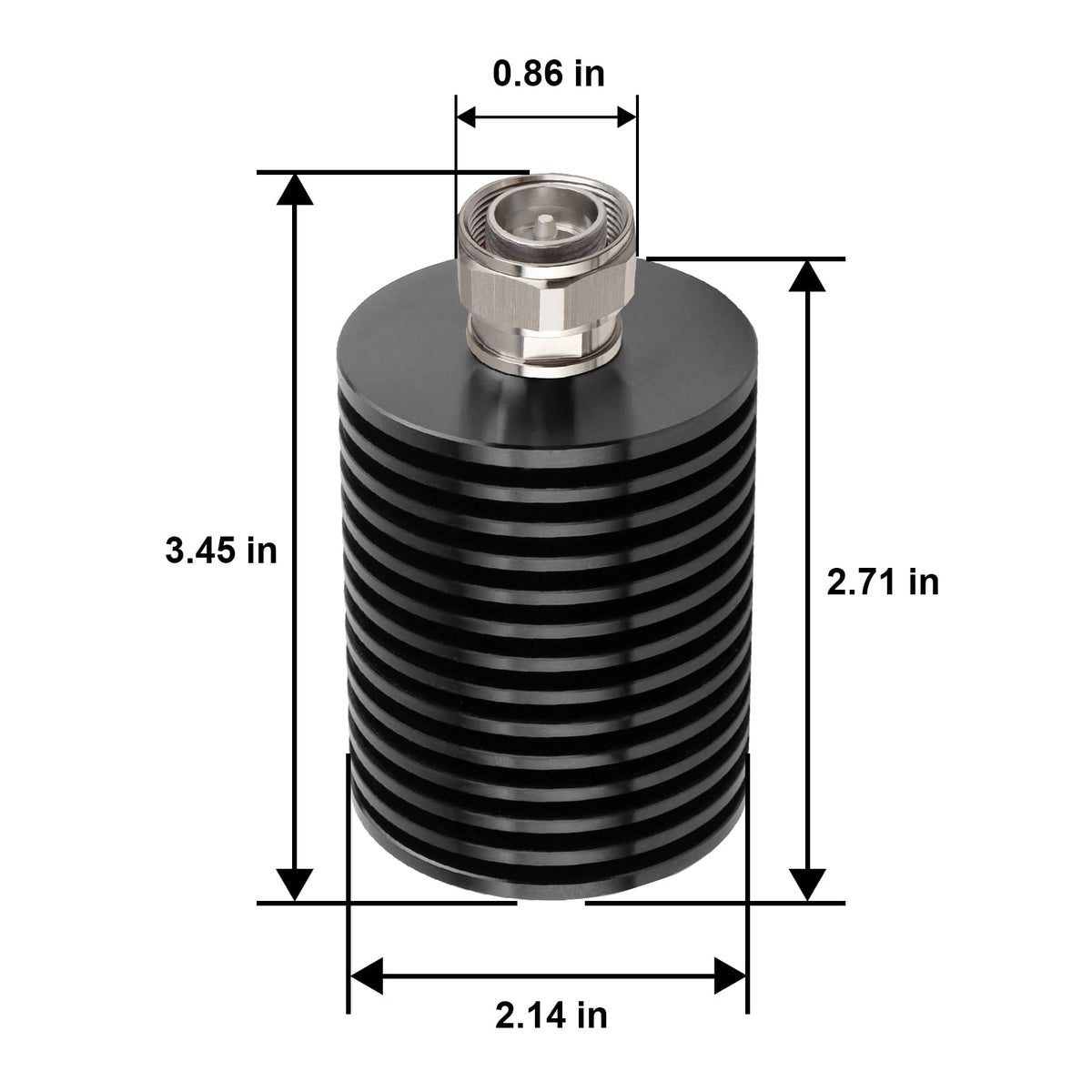 Carga Ficticia XRDS-RF 50W Mini DIN Macho Alta Potencia Baja VSWR para Telecomunicaciones y Antenas