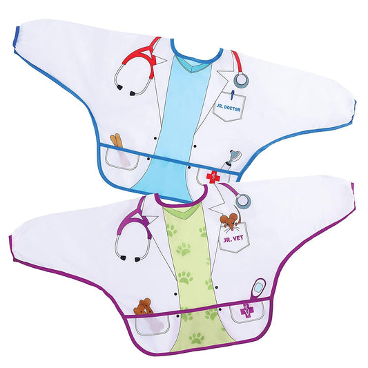 Baberos Dreambaby Doctor y Veterinario Manga Larga Impermeables para Niños