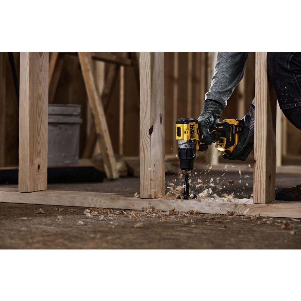 DEWALT - Taladro de martillo máximo de 20 V, 1/2 pulgadas, inalámbrico y sin escobillas, compacto con ajuste de 2 velocidades, solo herramienta desnuda (DCD805B)