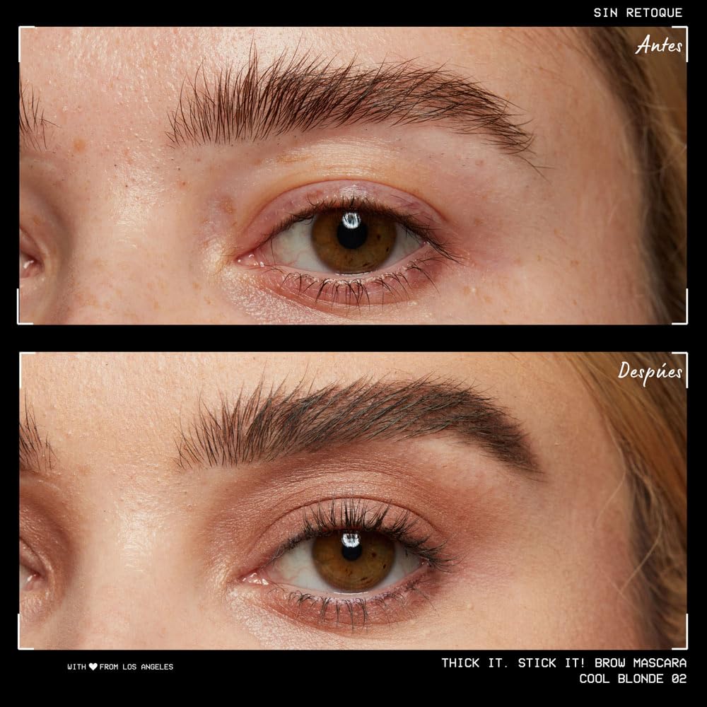 NYX Professional Makeup, Thick It Stick It! Gel de cejas con color, 7ml. Tono:Auburn. Mascara de cejas con microfibras que rellena, da volumen y fija las cejas hasta por 16 horas. Fórmula vegana.