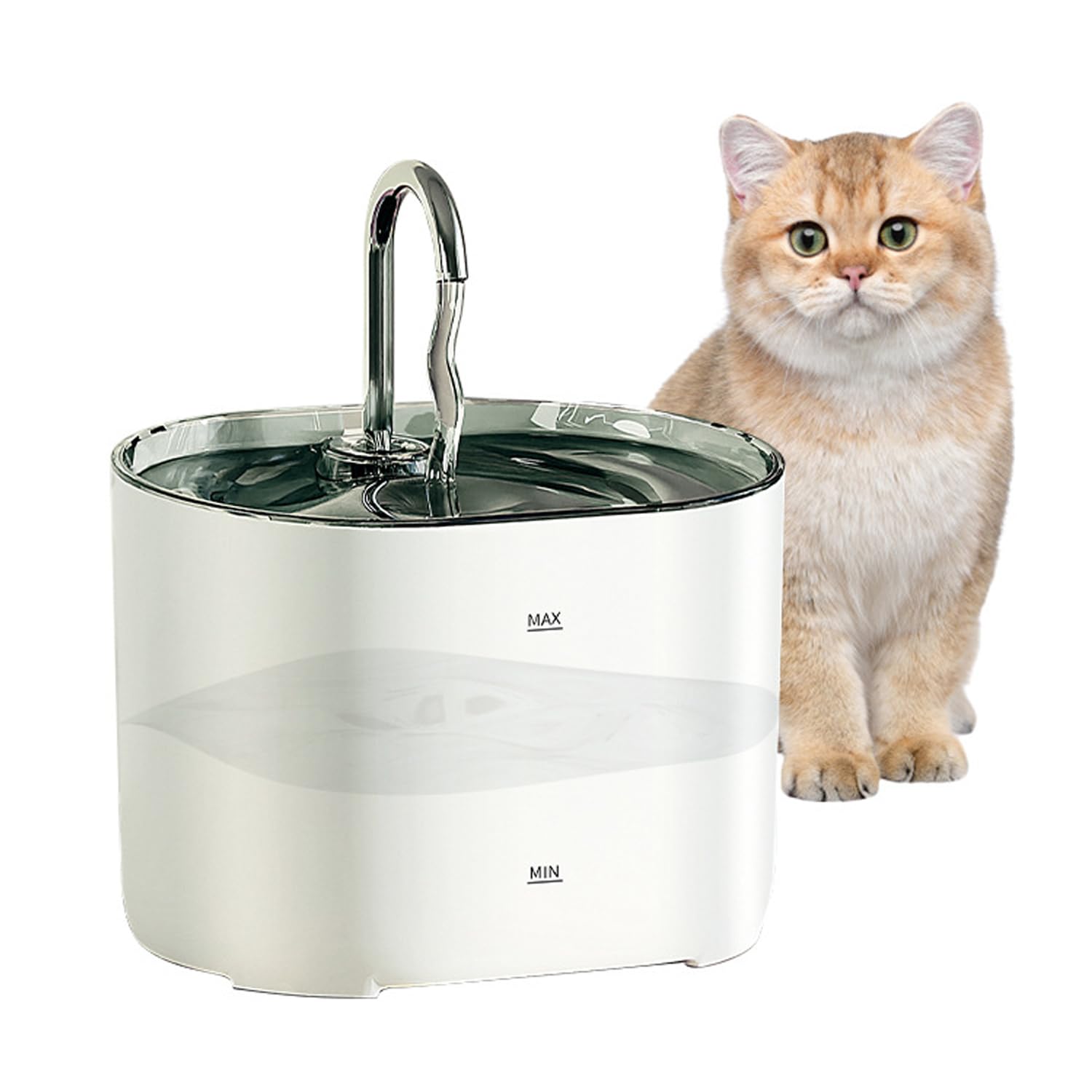 Fuente de Agua Gato, 2.2L Fuente Agua Gatos Bebedero para Gatos, Ultrasilencioso y Sistema de Filtración de Agua Circulante de Fuente de Agua para Gatos, Dispensador de Agua para Perro,Blanco