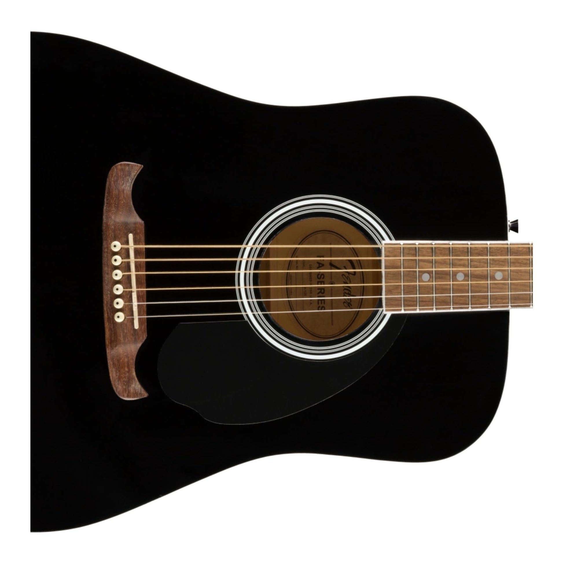 Fender FA-125 Dreadnought Guitarra acústica, con 2 años de garantía, negro, con bolsa de concierto