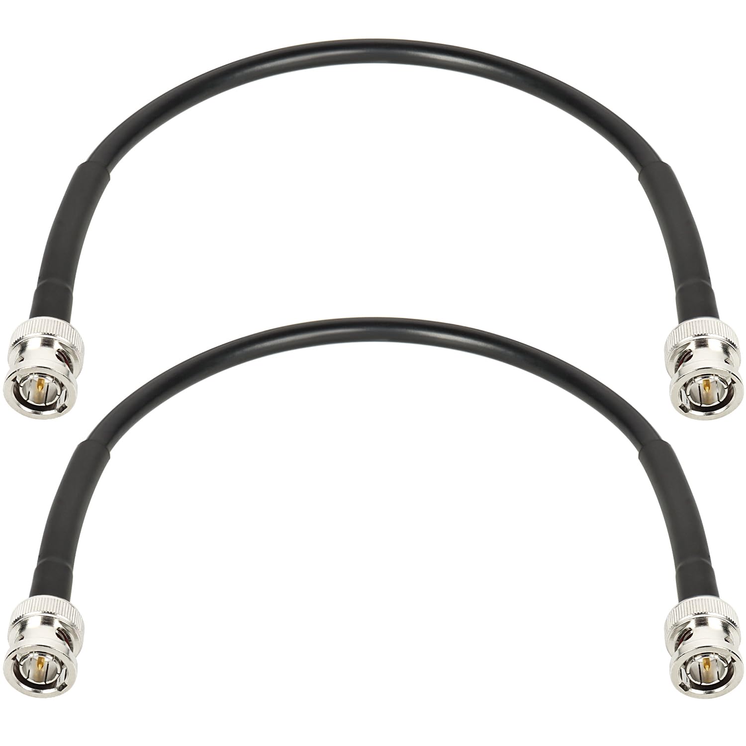 XRDS - Cable SDI RF de 1 pies, cable BNC de vídeo digital macho de 75 ohmios RG59 BNC compatible con HD-SDI/3G/6G-SDI/4K/8K (2 piezas)