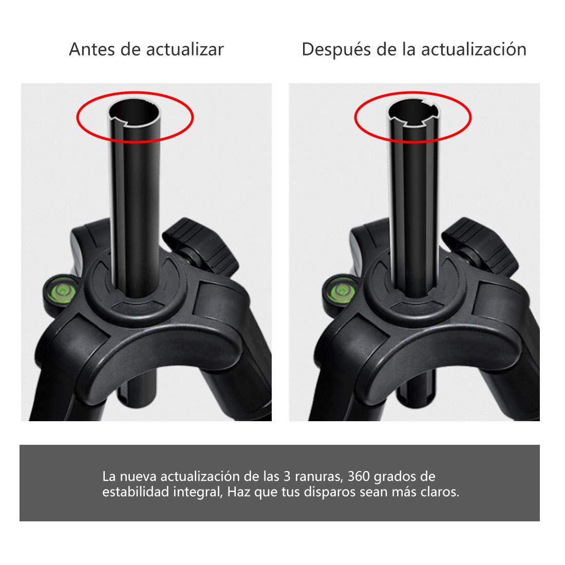 Cámara de Aleación de Aluminio Portátil Trípode RabbitStorm Trípode de Cámara, Trípode Móvil, Rotación de 360 grados, hasta 125cm, con Soporte de Trípode para Teléfono, Adecuado para 1/4 Interfaz de Tornillo Universal SLR/Micro Single/DV/DC/Gopro