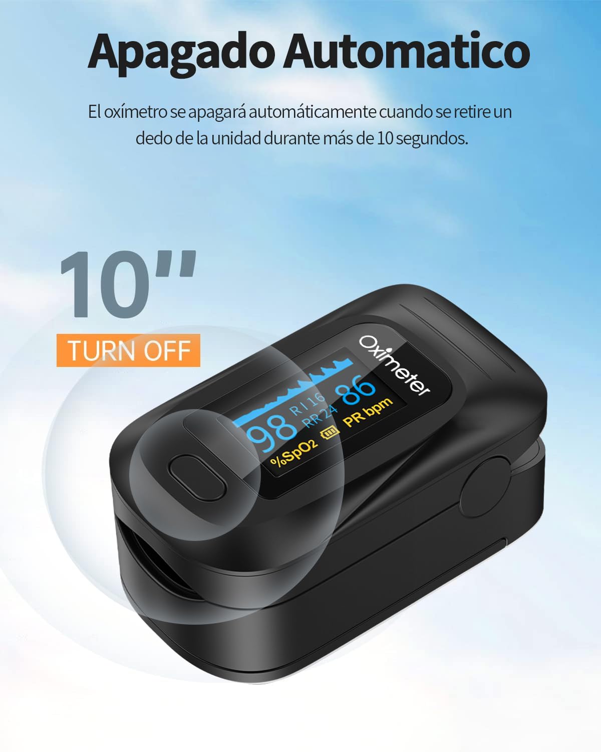 Blackultra Pulsioxímetro de Dedo, Oxímetro de Pulso, Medidor de Oxígeno SpO2 y Monitor de Frecuencia Cardíaca, Oxímetro de Pulso Portátil para Dedo, Baterías No Incluidas (Estuche de Almacenamiento)