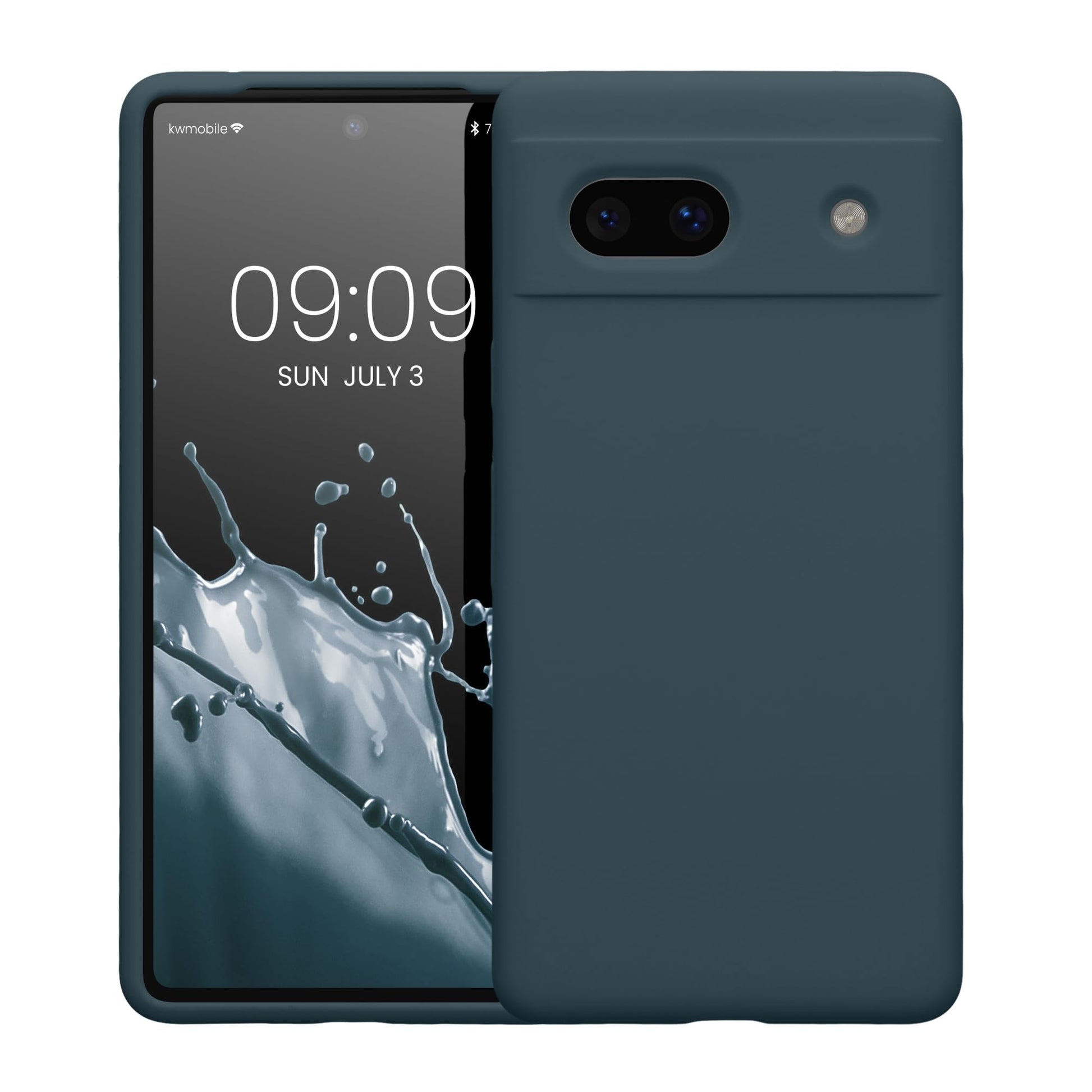 kwmobile Carcasa Compatible con Google Pixel 7a Funda - Case TPU y Silicona antigolpes - Apto Carga inalámbrica - Pizarra Oscura
