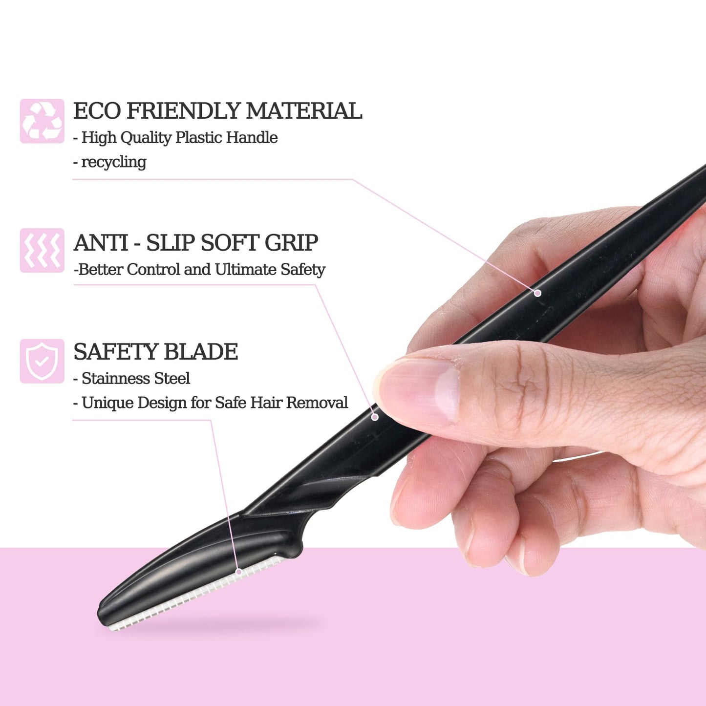 CICINUJOY Maquinilla de afeitar para cejas para mujer, 40 unidades, kit de afeitado facial, herramienta de dermaplaning para eliminar el vello facial, cuchillas de acero inoxidable con fundas protecto