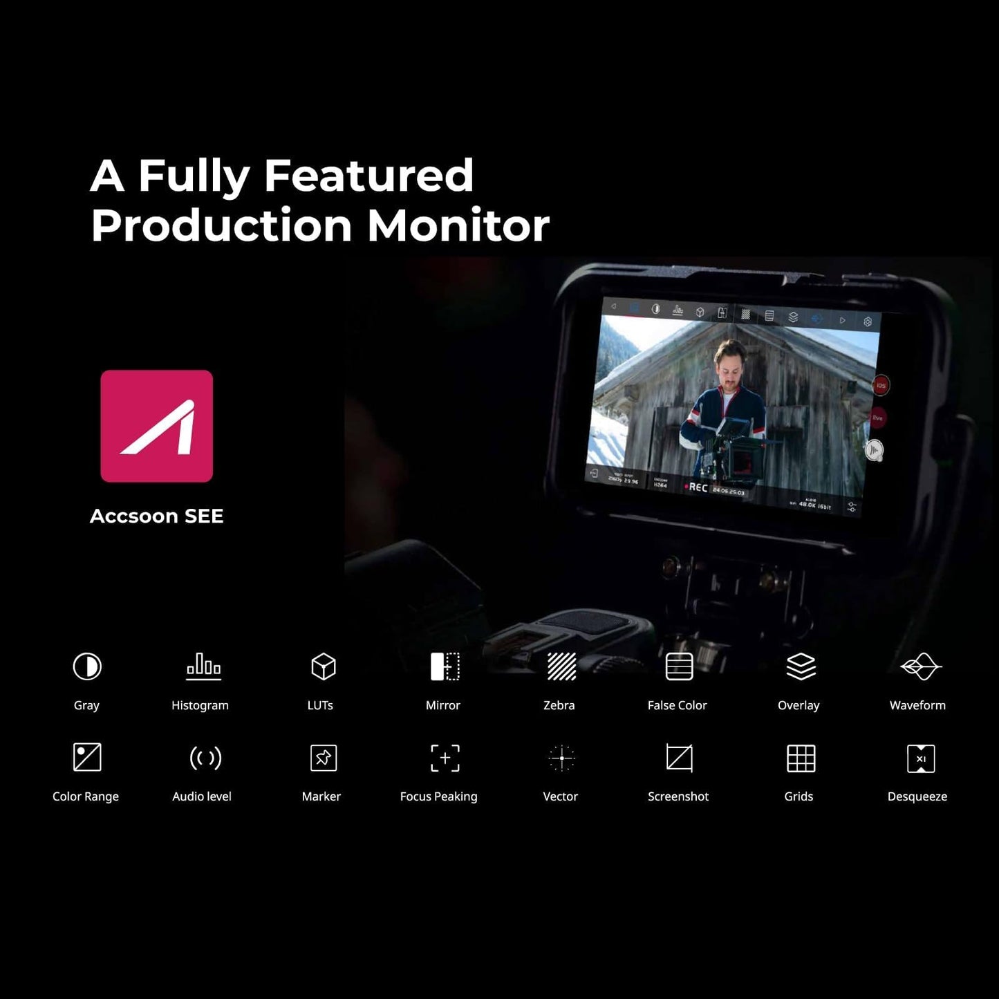 Accsoon - Adaptador de Captura de vídeo SeeMo Pro 4K para iOS - HDMI a USB-C/Lightning con certificación MFI.