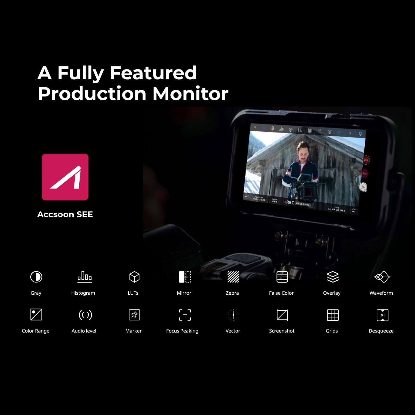 Accsoon - Adaptador de Captura de vídeo SeeMo Pro 4K para iOS - HDMI a USB-C/Lightning con certificación MFI.