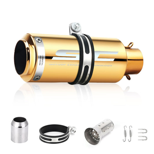 Kayoosi Escape de Moto Gold, Tubos de Silenciador de Escape Universal de 51mm, Tubo de Escape de Acero Inoxidable para Motos, Street Bikes, Dirt Bikes, Atvs Y Más, Scooters (Dorado)