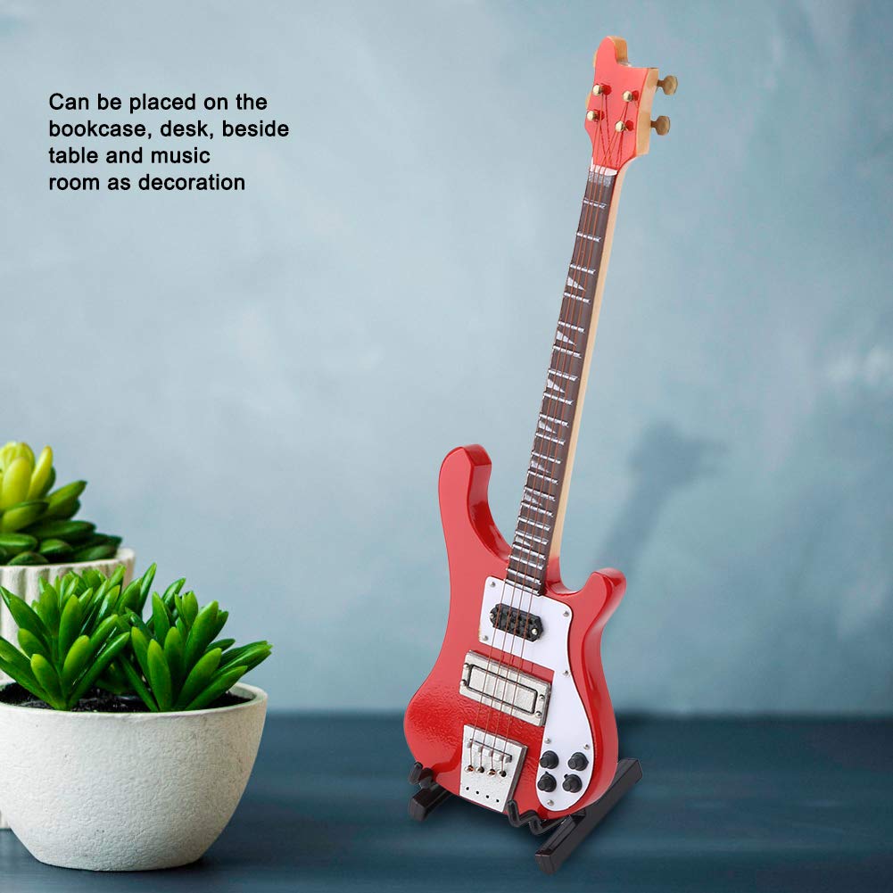 Guitarra Eléctrica Miniatura Réplica de Bajo Eléctrico en Miniatura para Amantes de la Guitarra Colección de Decoración de Instrumentos Musicales - Modelo de para Coleccionistas y