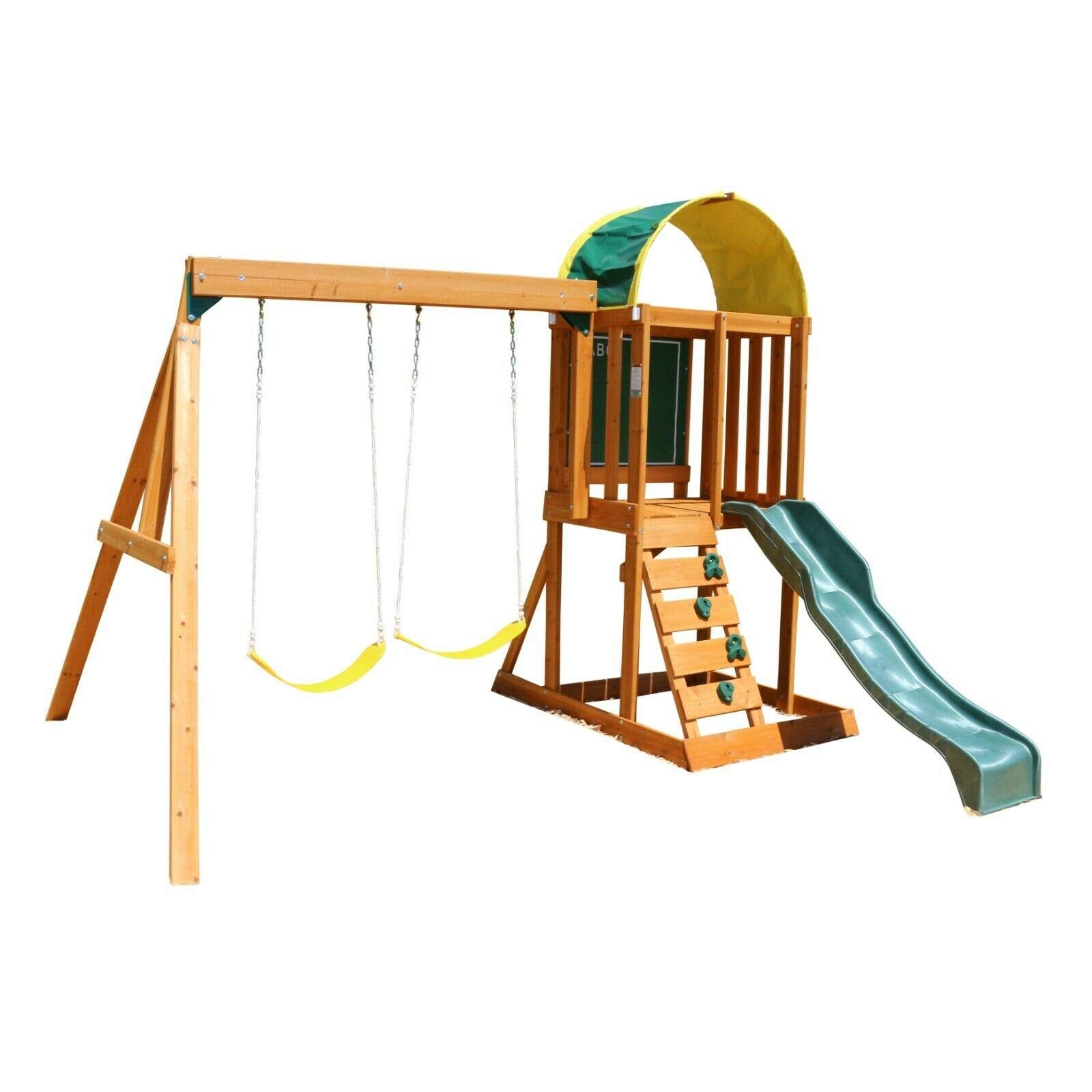 Unknown - Juego de columpio de madera para el techo, patio de juegos para niños, para jugar al aire libre, patio y caja de arena