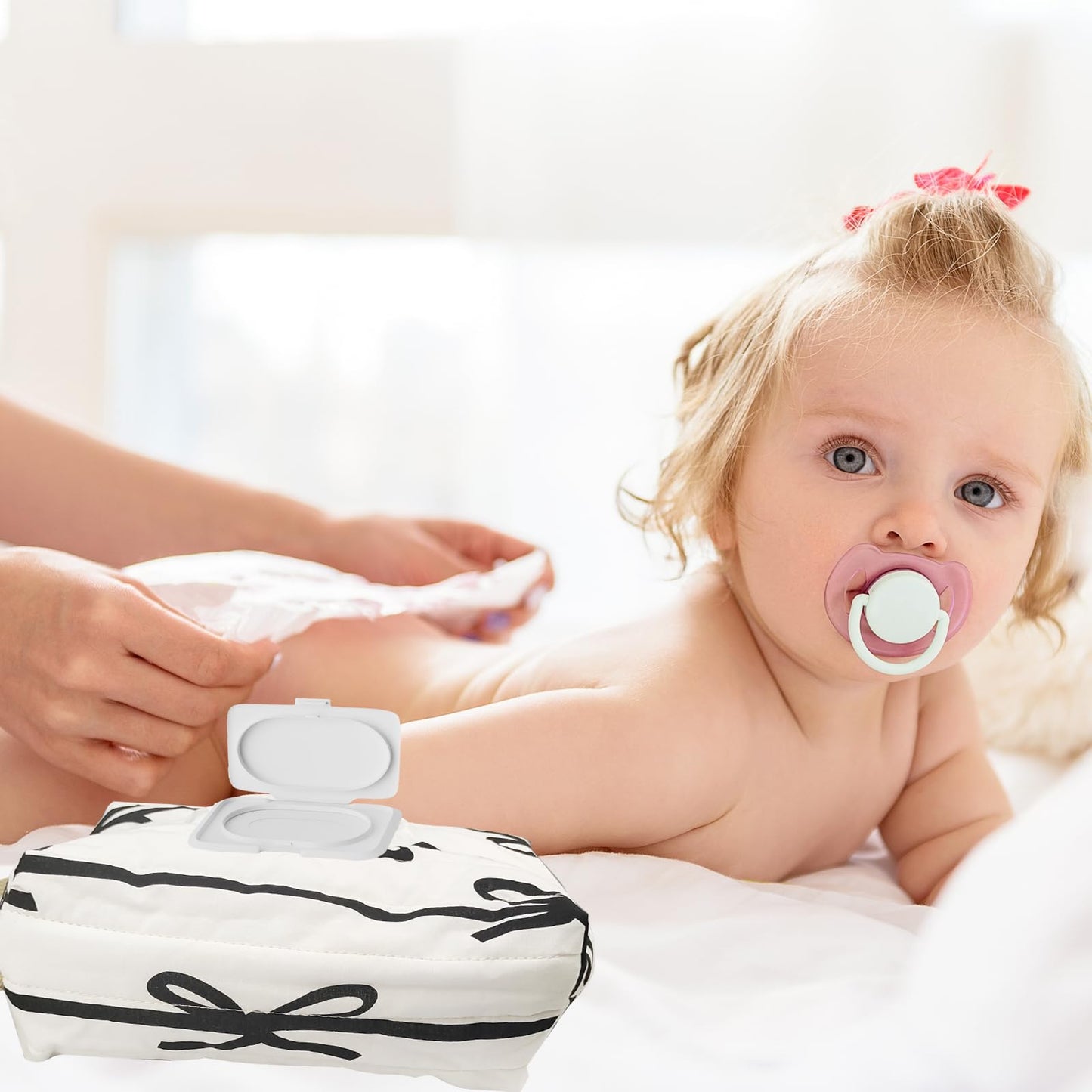 Dispensador de toallitas reutilizables para bebé, bolsa de almacenamiento portátil de pañuelos húmedos para viajes, soporte recargable para toallitas de pañales para coche y carriola, bolsa para