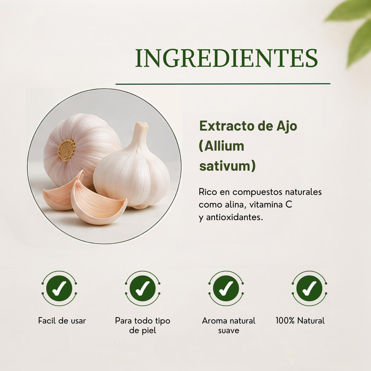 Aceite Corporal de Ajo Cosmo Natural, Purificante y Bienestar Muscular 120ml