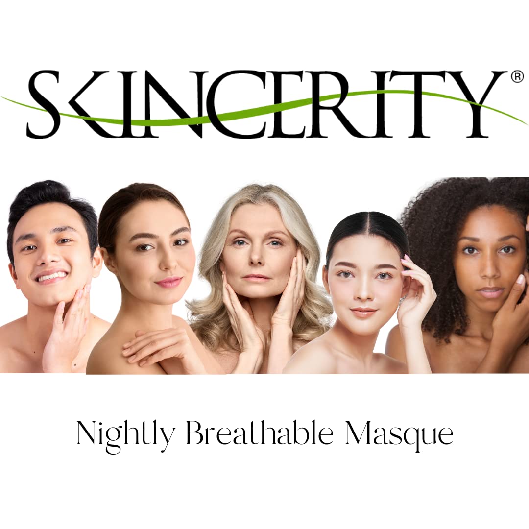 Skincerity Mascarilla respirable nocturna de manzana | La mascarilla transpirable original durante la noche | Notas melancólicas y afrutadas de manzana verde | Aceite de semilla de uva y antioxidantes de vitamina E | Antienvejecimiento, reduce las arrugas