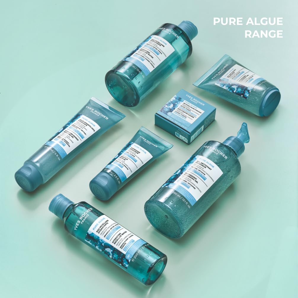 Yves Rocher Pure Algue Agua Micelar Desmaquillante, Hidratante 3 en 1, Piel Normal a Mixta, Fórmula Vegana, 400 ml
