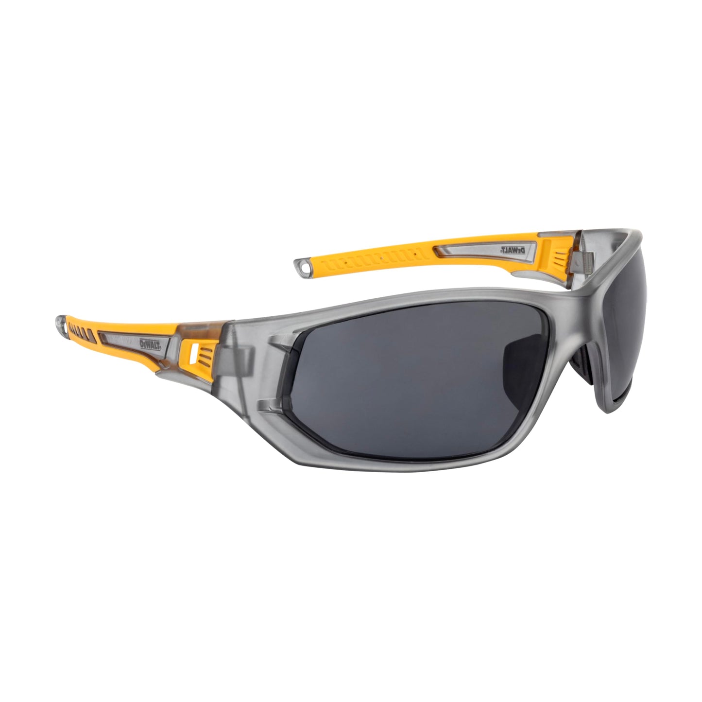 DEWALT DPG112-2D Miter™ anteojos de seguridad antideslizantes con ventilación premium – Lente ahumada – Marco y lentes ventilados – Patillas de goma y pieza nasal – 1 par