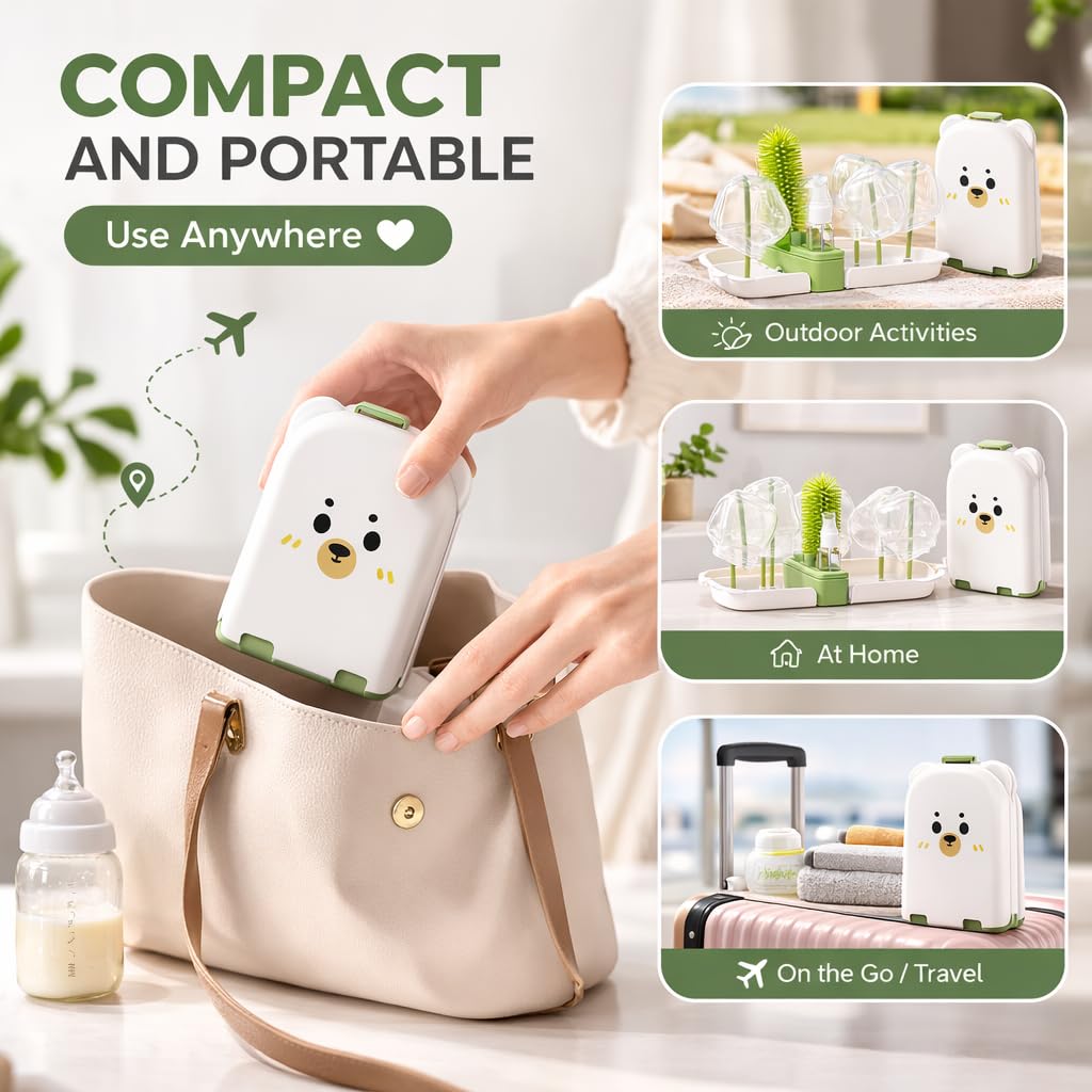 Cepillo para Polvo de Limpieza para Botellas de Viaje (Blanco)