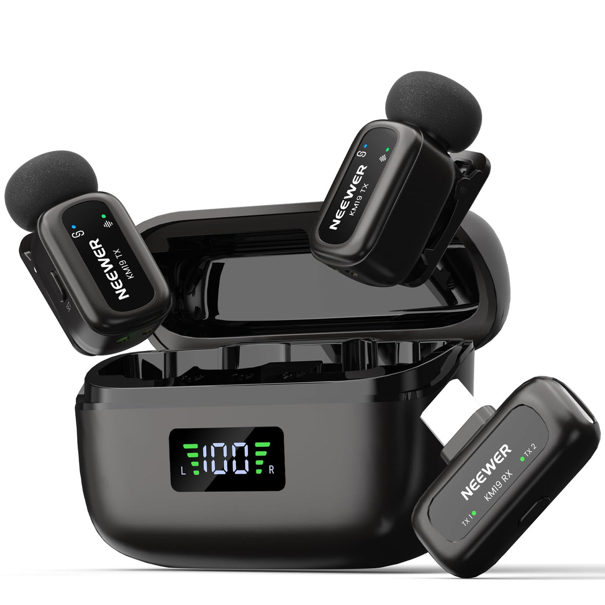 Micrófono Mini NEEWER KM19 Negro Compatible con iPhone 18 Pro/Pro MAX 17 16