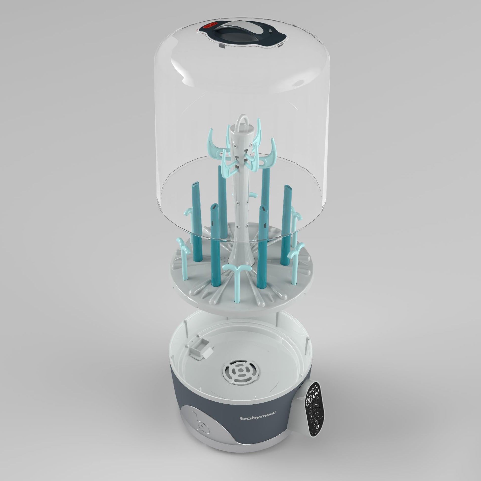 Babymoov Turbo Pure Esterilizadores de Mamilas - Esterilización purificada, secado rápido, almacenamiento de biberones, elimina 99.9% de bacterias, fácil uso para recién nacidos y bebés