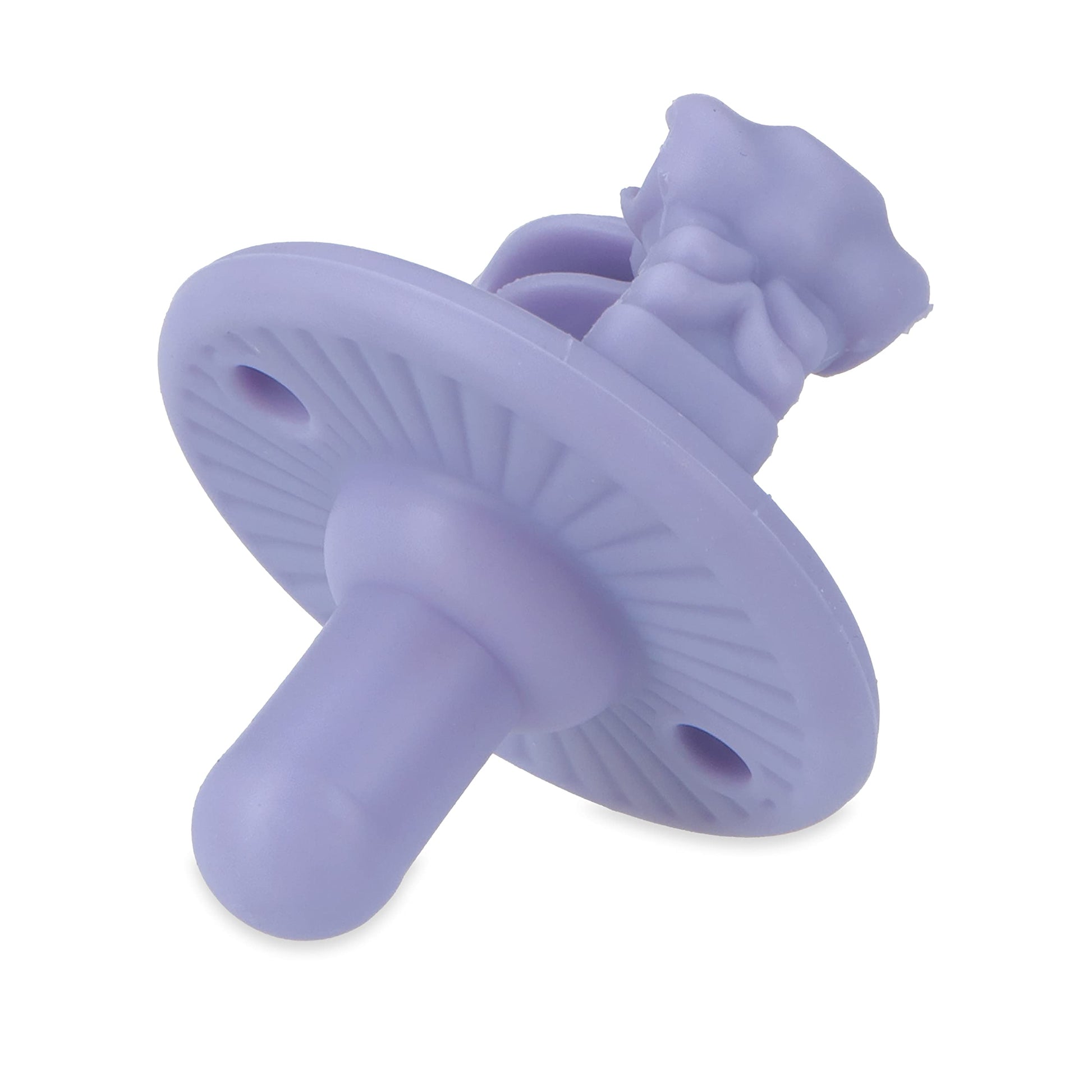 Chupetes Nuby Lazo Morado y Flores Rosas Silicona 3D con Mango Suave y Agujeros de Aire para Bebé