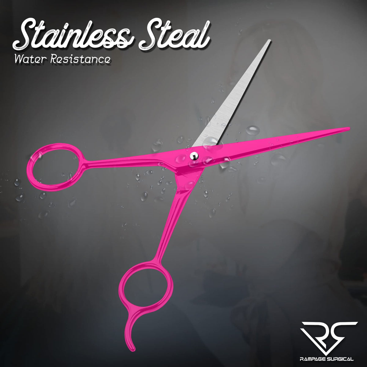 B-4 Tijeras profesionales de peluquería acero inoxidable, #16.5 cm,?«rosas»