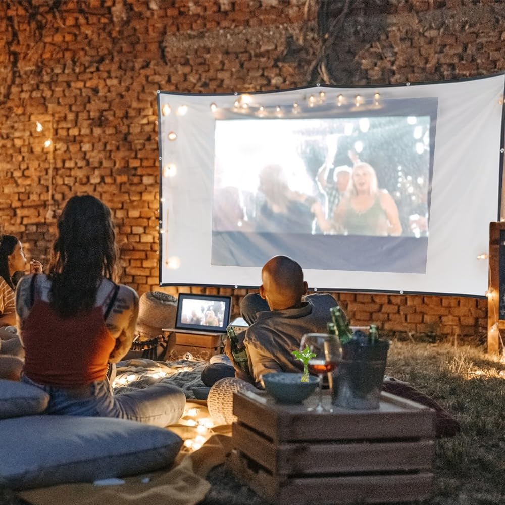 Visualización de Proyección de 100 Pulgadas,16:9 HD Pantalla de Proyector Portátil,Visualización de Proyector de Doble Cara,Pantalla de Cine Plegable para Camping,Cine en Casa,Oficina (100Pulgadas)