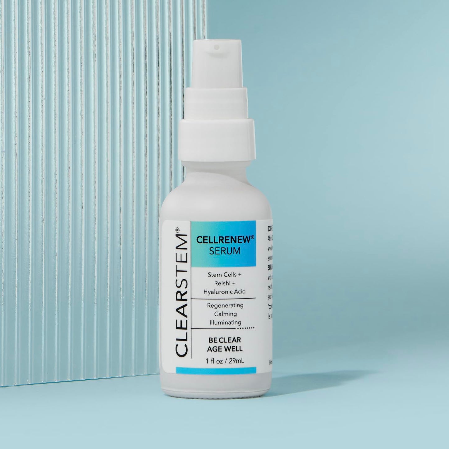 CLEARstem Anti-Aging Peptide & DNA Repair Serum - Collagen Stem Cell - Organic Topical Facial Serum with Hyaluronic Acid - Hydration Moisturizer - Scar Removal & Acne-Safe - Made in the USA - 1 fl oz.