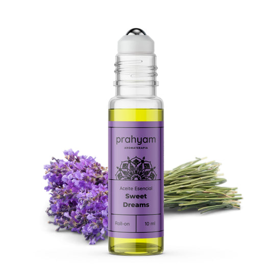 Aceite Esencial Roll On PRAHYAM Sweet Dreams 10 ml para Cuerpo, Estrés y Relajación para Mujer Adulta