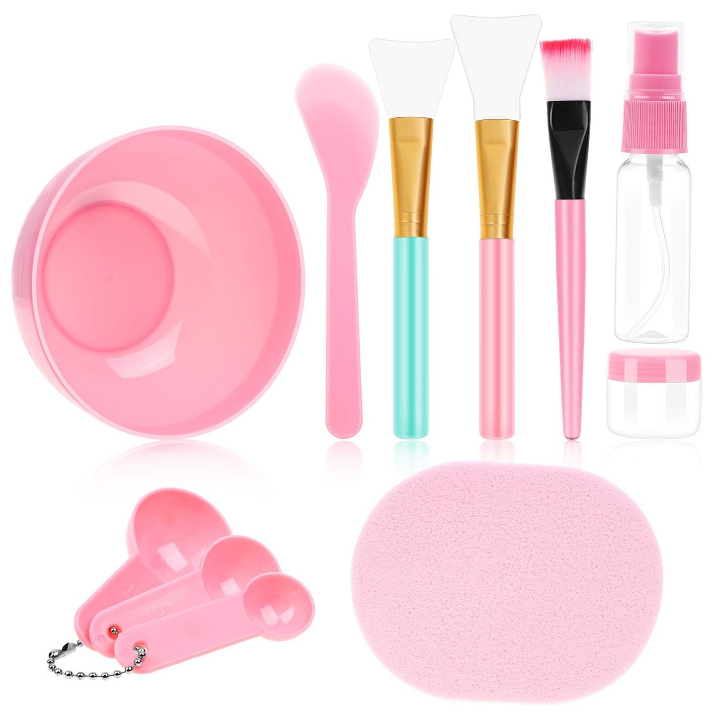 Set de 11 accesorios para preparar y aplicar mascarillas faciales: cuencos, espátula, cepillo de silicona y más - Anezus. Ideal para cuidar tu piel en casa de forma profesional.