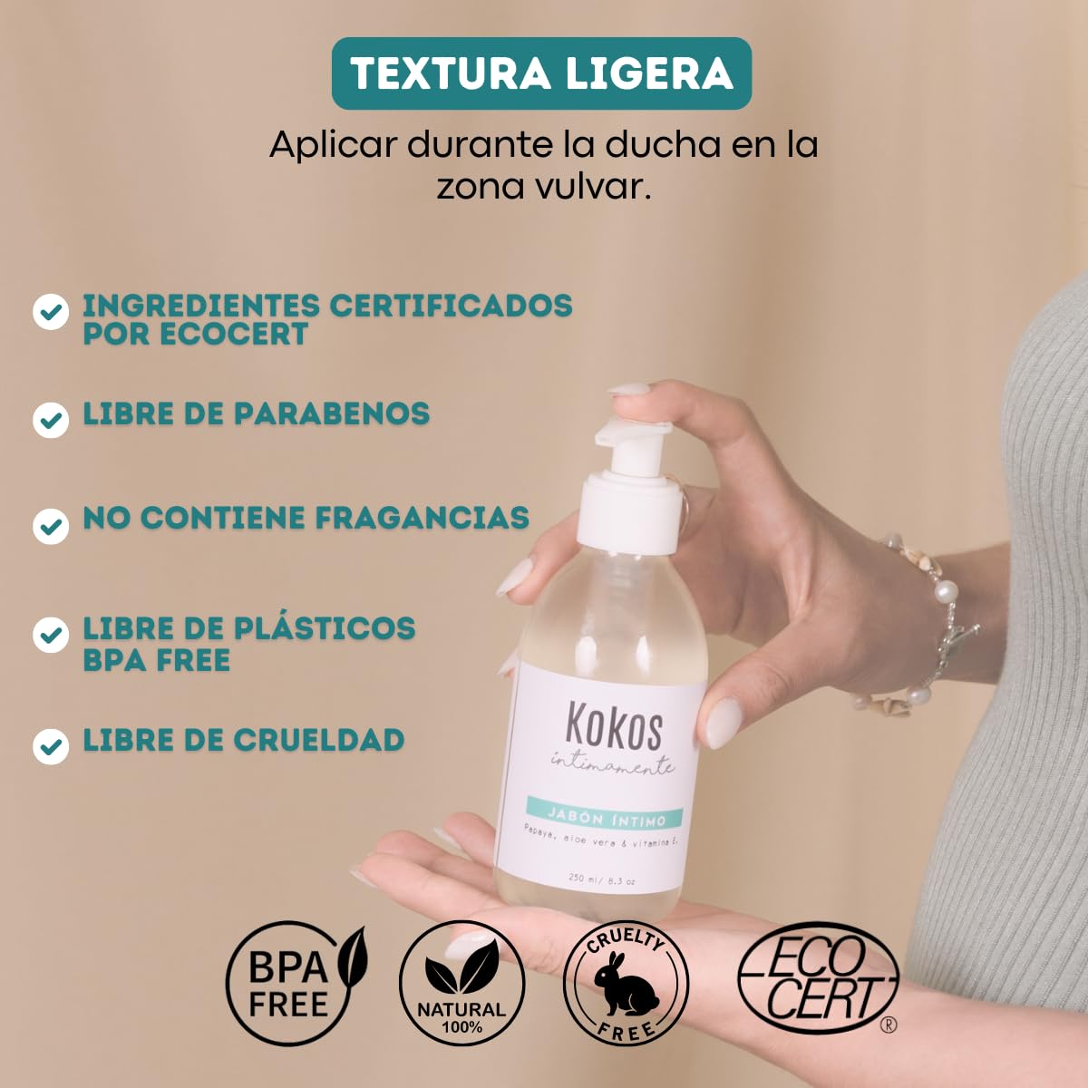 KOKOS | Jabón Íntimo Femenino | Equilibra El PH | 250 Ml