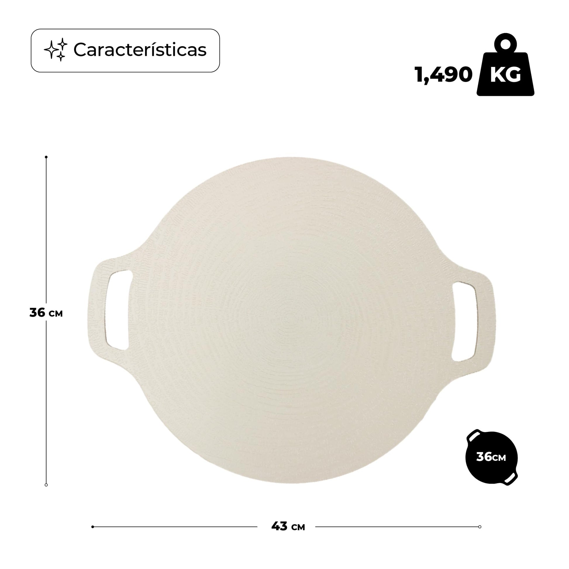 Comal Antiadherente Y De Induccion De 36 cm Beige