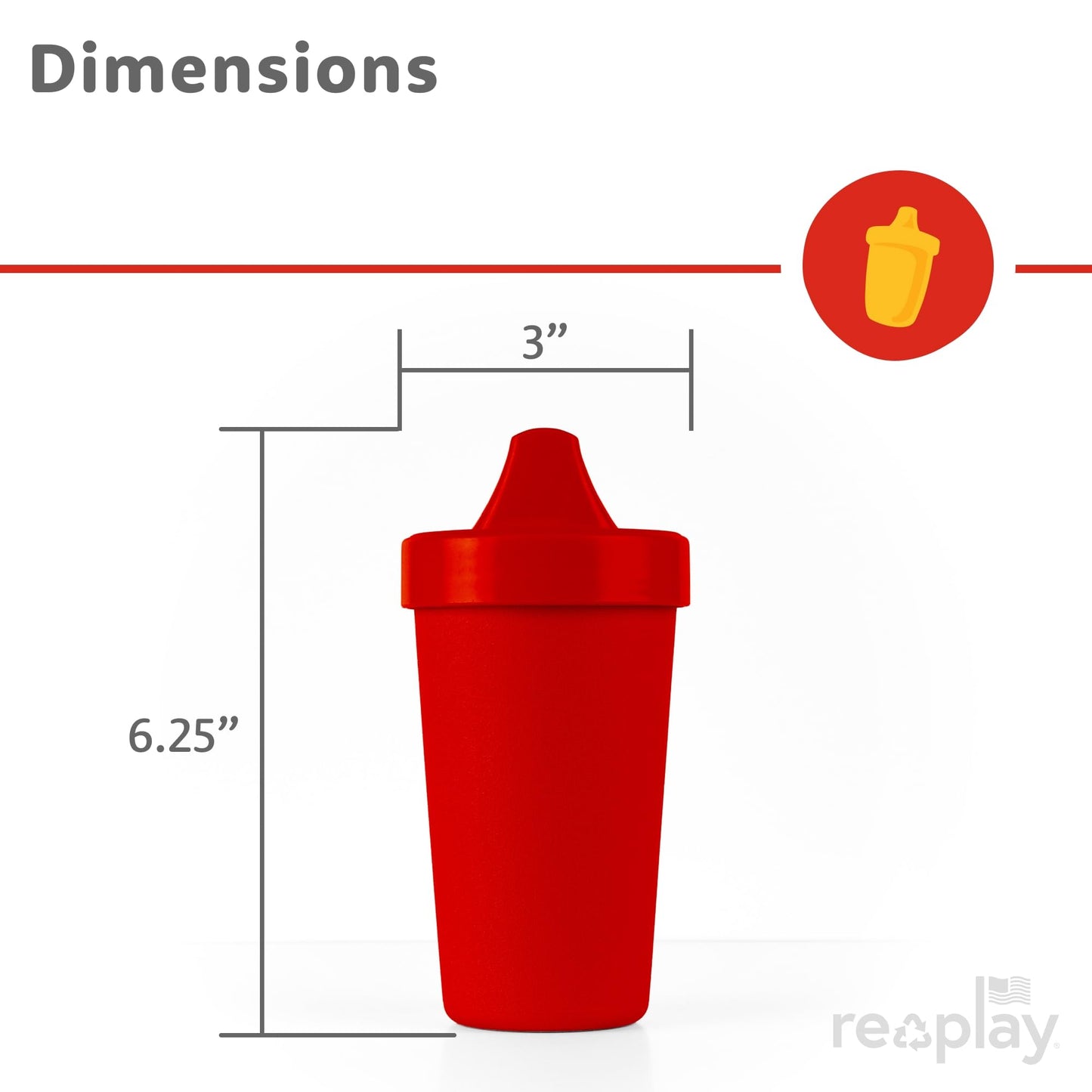 Re-Play - Vasos para niños pequeños, 10 onzas, 6 tazas antiderrames, aptos para lavaplatos y microondas, con boquilla dura