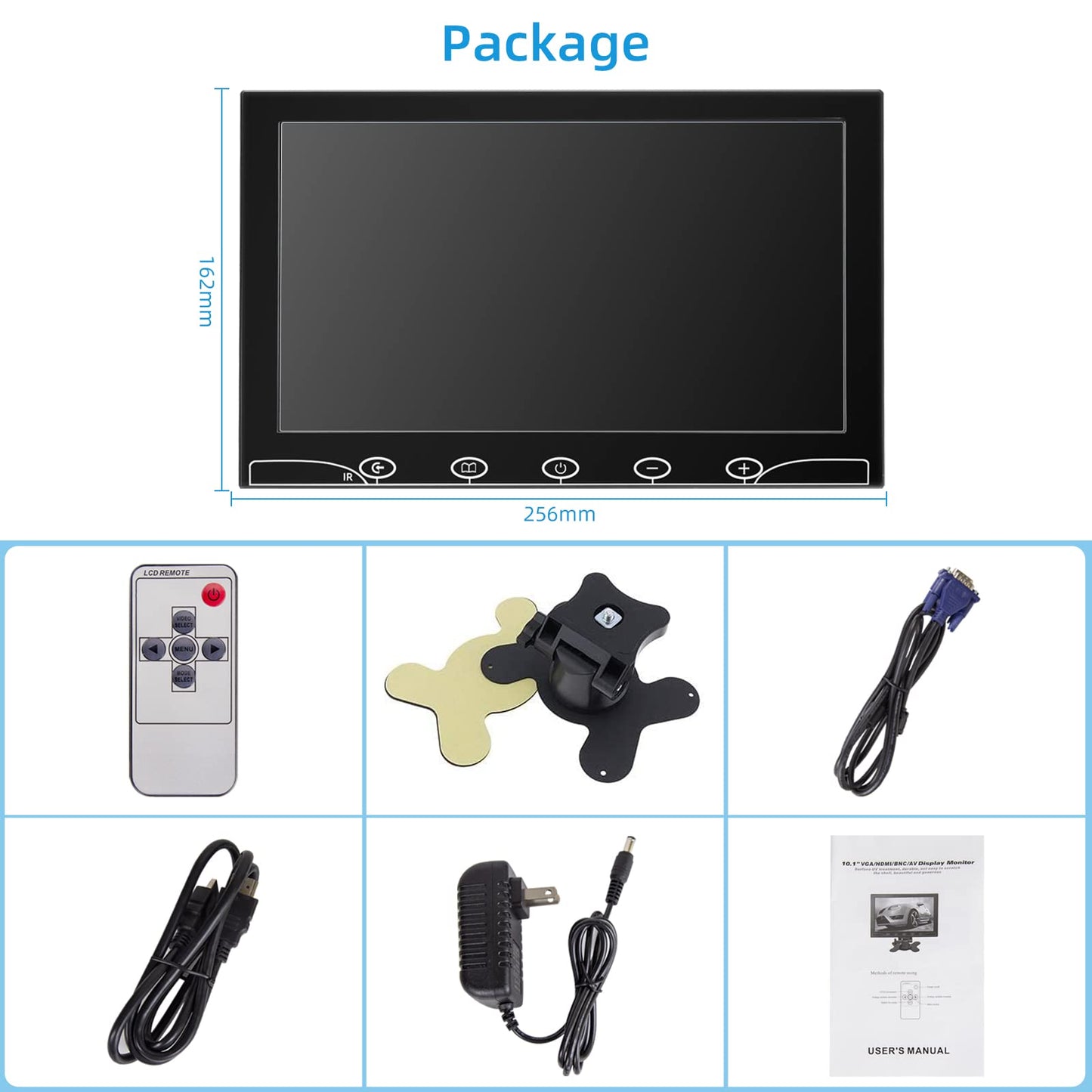 Monitor de Seguridad AISHICHEN 7 Pulgadas 1024x600 HDMI con Control Remoto y Altavoces Integrados para CCTV