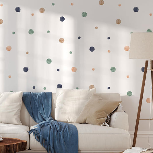 Calcomanías De Pared HJKlove Multicolor Puntos De Acuarela y Arcoíris Para Niños