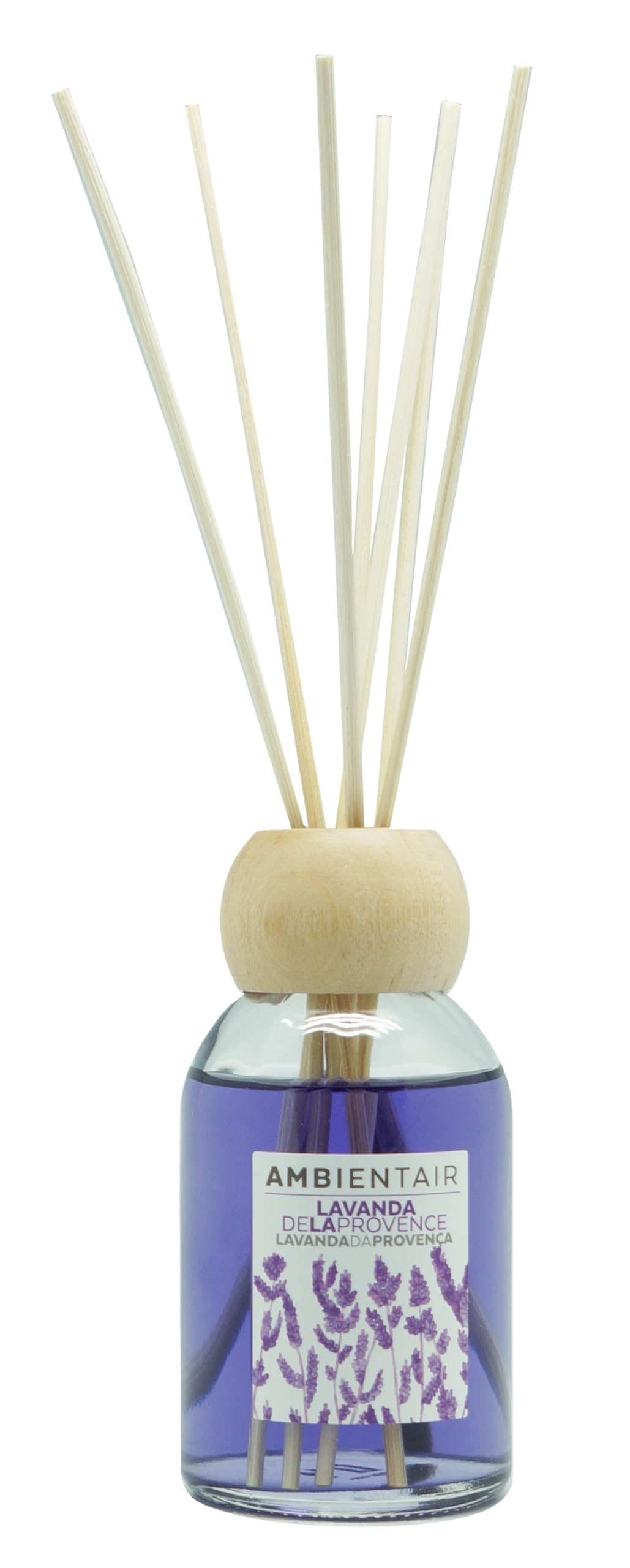 Ambientair Difusor de Varillas 100 ml – Aroma Lavanda de la Provenza – Mikado Clásico en Frasco de Vidrio – Aromatizante de Ambiente Hogar Interiores