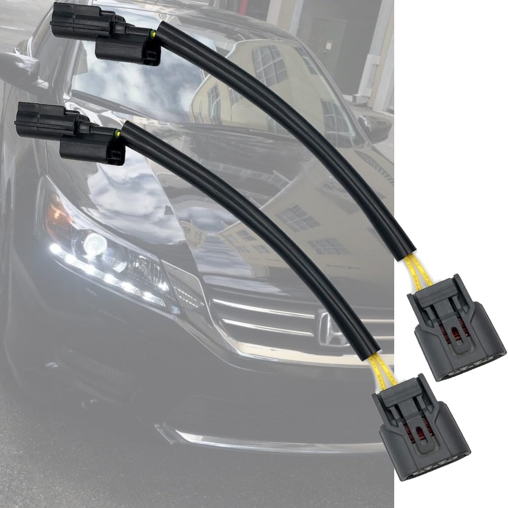 Adaptadores LED DRL LIZAPUS Blancos Compatibles con Honda Accord 2013-2015 4cyl con Conector de Haz Alto
