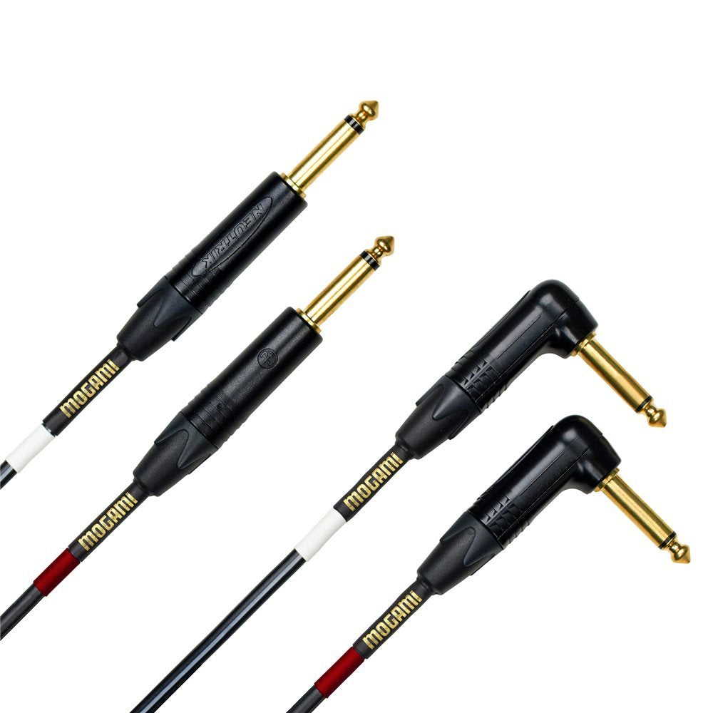 Cable para Teclado Mogami GOLD KEY S-10R Oro 10 Pies Conectores Dual en Ángulo Recto a Dual Recto