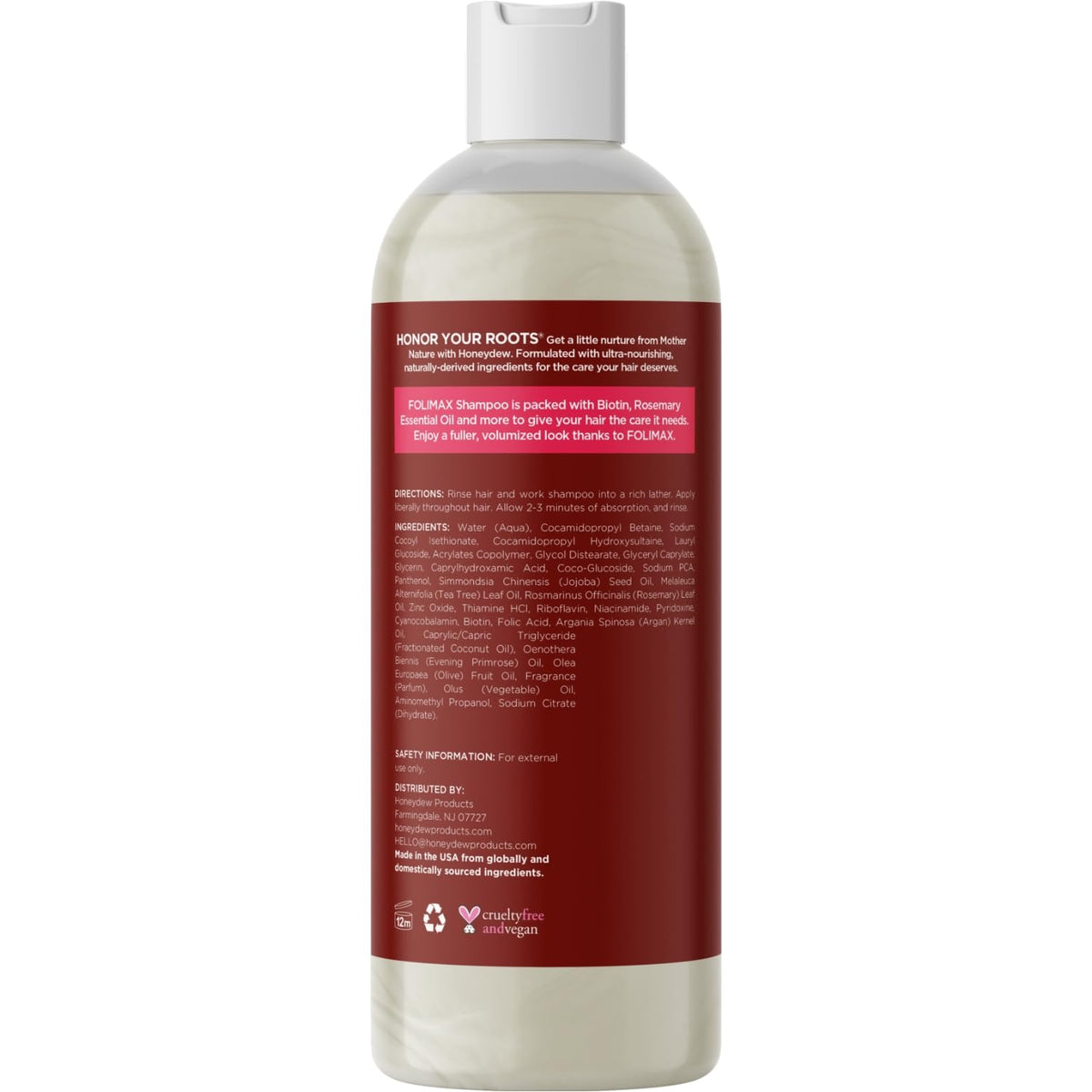 Champú Potente Anticaída 100% Natural con Biotina Romero y Aceite de Coco para Mujer y Hombre