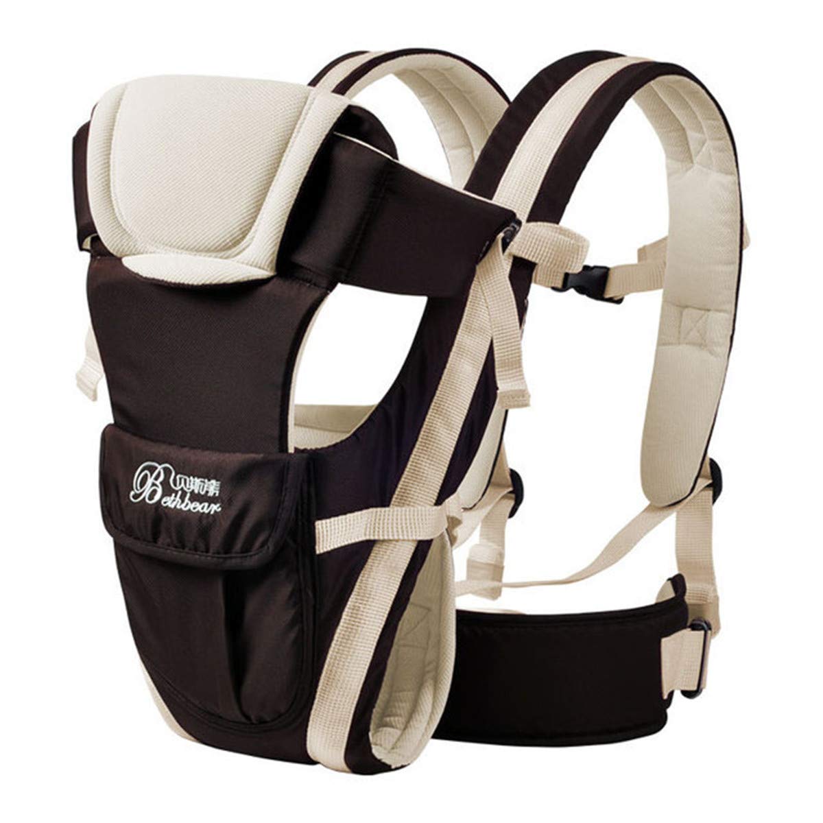 CdyBox Mochila 3D ajustable con 4 posiciones, mochila con estructura suave, ergonómica, parte delantera trasera, recién nacido, bebé (rosa)