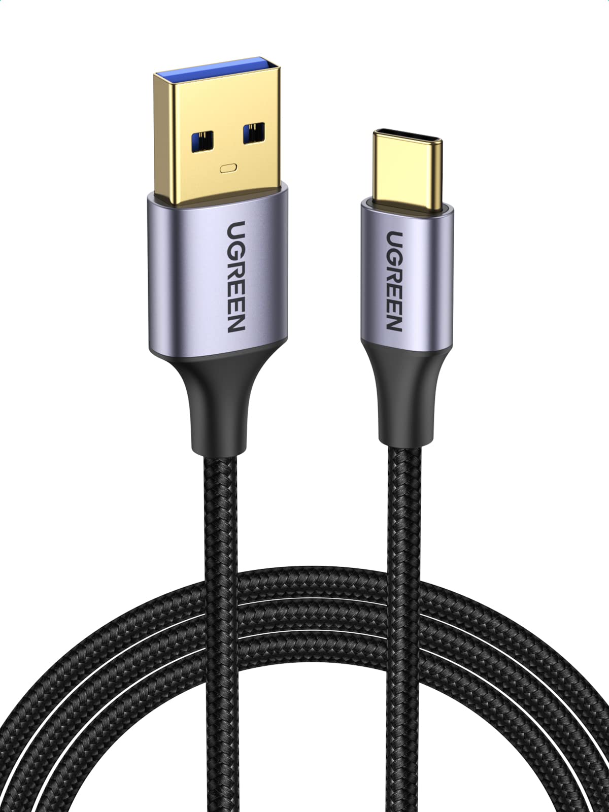 Cable USB C UGREEN 1M Carga Rápida 5Gbps Nylon para iPhone y Galaxy