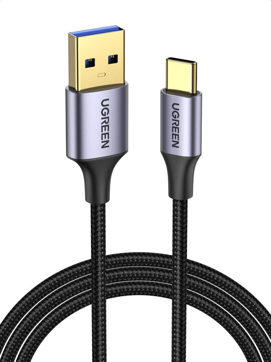 Cable USB C UGREEN 1M Carga Rápida 5Gbps Nylon para iPhone y Galaxy