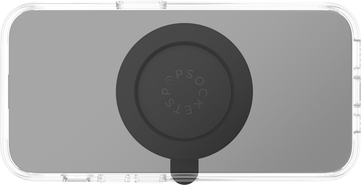 Soporte para Teléfono PopSockets Negro Metálico con Succión Multisuperficie Compatible con MagSafe