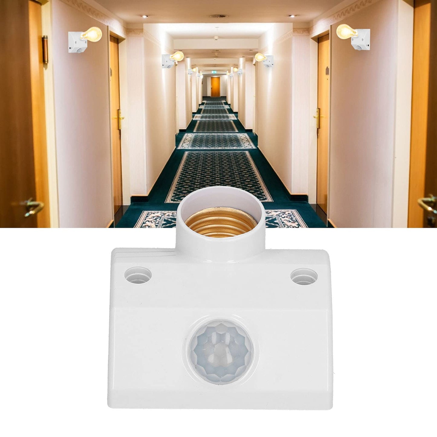 Portalámparas con Sensor Soraz Blanco Apagado Automático para Baños y Más