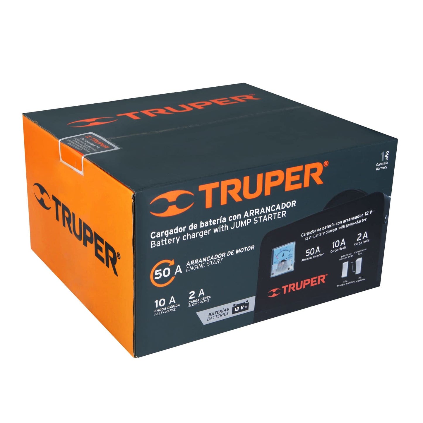 Truper CARBA-50, Cargador de baterías 12 V, 50 A, amperímetro